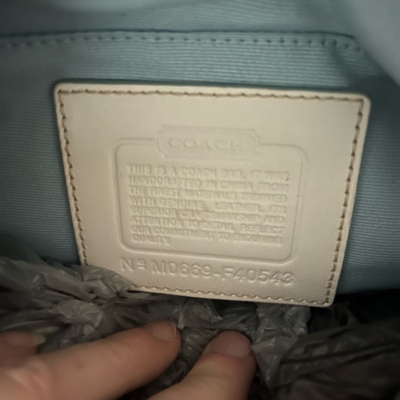 Coach Cream Clutch with Floral and Bee Embroidery
